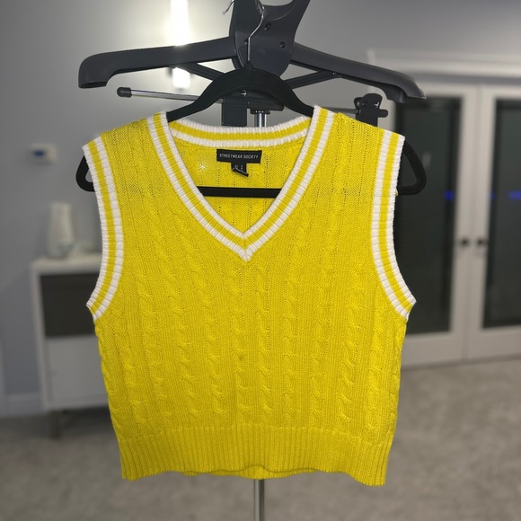 Streetwear Society Sweaters - Streetwear Society Yellow V-Neck Sweater Vest